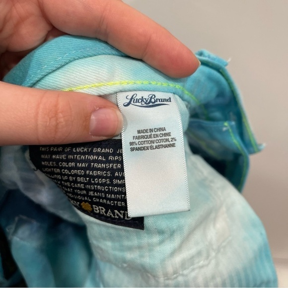 Lucky Brand Tie-Dye Riley Shorts Denim Festival Size 14 / 32 - Picture 9 of 10